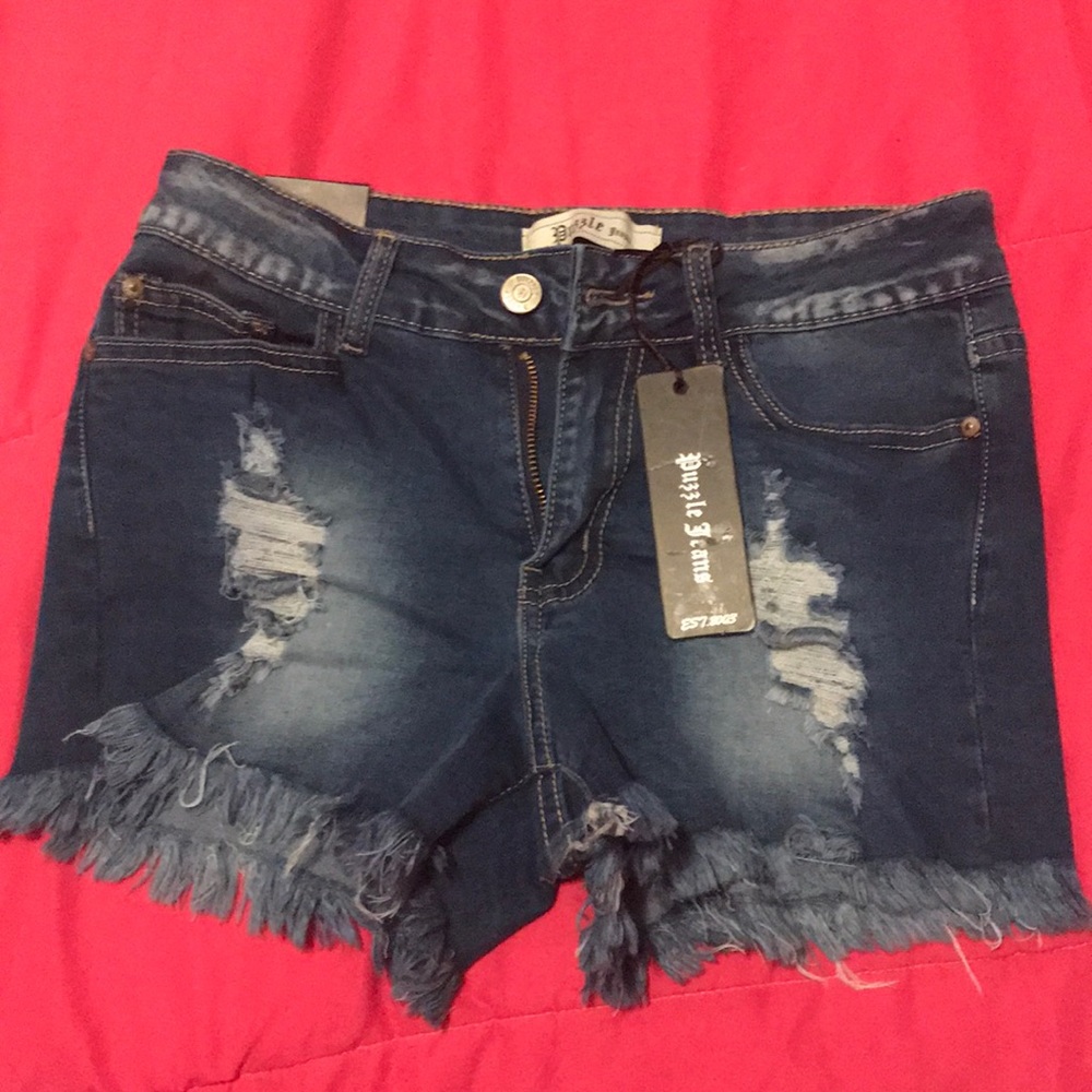 Blue Jean  Distressed Shorts